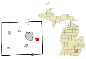 Washtenaw County Michigan Incorporated and Unincorporated areas Ypsilanti Highlighted.svg