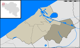 Localisation de Zandvoorde au sein d'Ostende