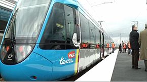 Un Citadis Dualis Tram Train en gare de Nantes