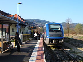 L'autorail X 73504 en gare de Metzeral