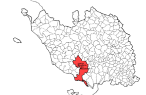 Situation du canton de Moutiers-les-Mauxfaits dans le département Vendée