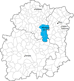 Situation du canton de Brétigny-sur-Orge dans le département Essonne