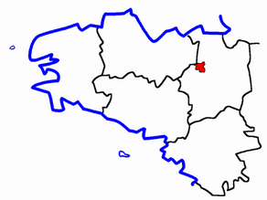 Situation du canton de Bécherel dans le département Ille-et-Vilaine