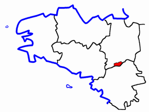 Situation du canton de Grand-Fougeray dans le département Ille-et-Vilaine