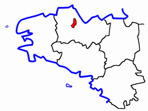 Situation du canton de Plouagat dans le département Côtes-d'Armor