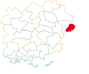 Situation du canton de Saint-Raphaël dans le département Var