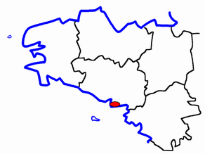 Situation du canton de Sarzeau dans le département Morbihan