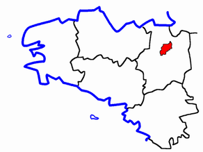 Situation du canton de Saint-Aubin-d'Aubigné dans le département Ille-et-Vilaine