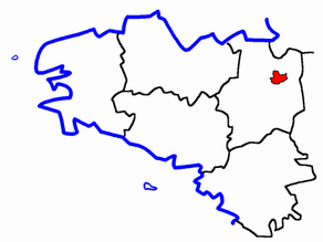 Situation du canton de Saint-Aubin-du-Cormier dans le département Ille-et-Vilaine