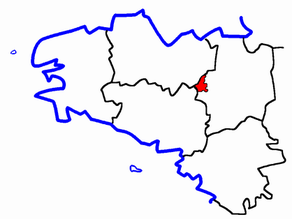 Situation du canton de Saint-Méen-le-Grand dans le département Ille-et-Vilaine