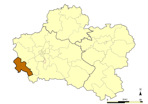 Situation du canton de Beaugency dans le département Loiret