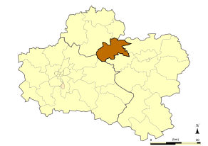 Situation du canton de Beaune-la-Rolande dans le département Loiret
