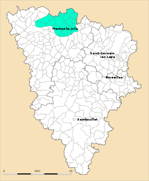 Situation du canton de Limay dans le département Yvelines