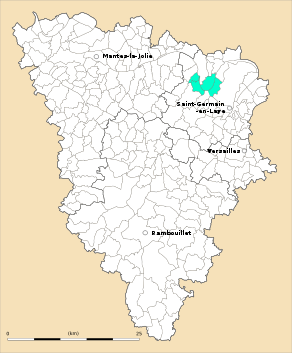 Situation du canton de Poissy-Nord dans le département Yvelines