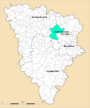 Situation du canton de Poissy-Sud dans le département Yvelines
