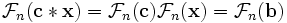 \mathcal{F}_{n}(\mathbf{c} * \mathbf{x}) = \mathcal{F}_{n}(\mathbf{c}) \mathcal{F}_{n}(\mathbf{x}) = \mathcal{F}_{n}(\mathbf{b})