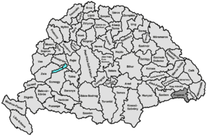Map highlighting comitat de Fogaras comté du royaume de Hongrie