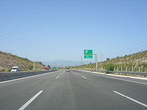 Greek Motorway 8 (National Road 8A) - Korinthos Exit.jpg