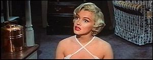 Monroe listening in The Seven Year Itch trailer 1.jpg