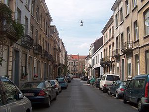La rue de Moerkerke et la rue Vanderlinden dans le fond
