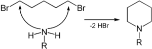 Synthèse d'un pipéridine N-alkylée à partir de 1,5-dibromopentane