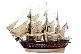 L’Achille coulé durant la bataille de Trafalgar.