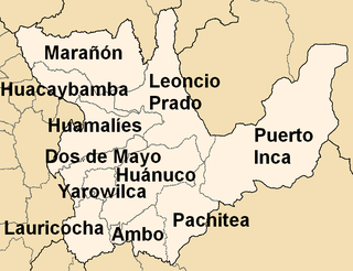 Provinces of the Huánuco region in Peru.png