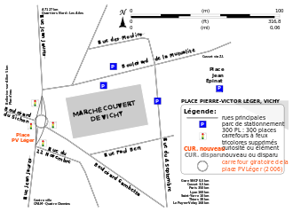 Carte des environs du marché couvert