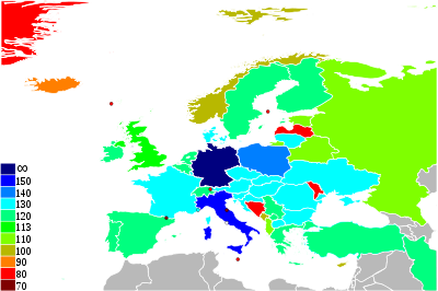 Carte des limitations de vitesse en Europe