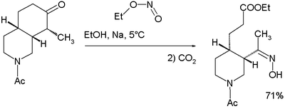 Étape-clé de la synthèse totale de la quinine de Woodward/Doering