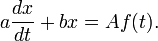 a\frac{dx}{dt} + bx = Af(t).