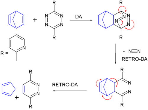 Réaction du norbornadiène avec la 3,6-di-2-pyridyl-1,2,4,5-tétrazine