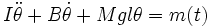 I \ddot{\theta} + B \dot{\theta} + M g l \theta = m(t)