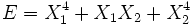 E = X_1^4 + X_1 X_2 + X_2^4
