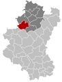 Situation de la commune dans l'arrondissement de Marche-en-Famenne et la province de Luxembourg