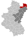 Situation de la commune dans l'arrondissement de Bastogne et la province de Luxembourg