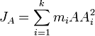 J_A=\sum_{i = 1}^k m_i AA_i^2