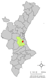 Localización de Algemesí respecto al País Valenciano
