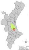 Localisation d'Énova dans la Communauté Valencienne