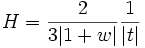 H = \frac{2}{3|1+w|}\frac{1}{|t|}