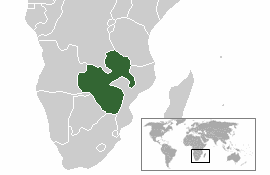 Localisation de la Fédération de Rhodésie et du Nyassaland (en vert) en Afrique.