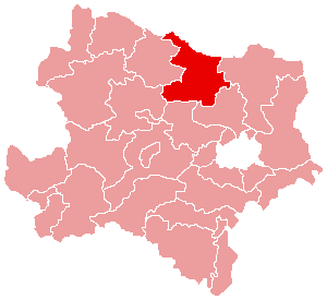 Localisation du Bezirk de Hollabrunn dans le Land autrichien de Basse-Autriche