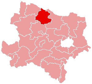 Localisation du Bezirk de Horn dans le Land autrichien de Basse-Autriche