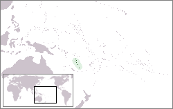 Les Nouvelles-Hébrides (en vert) dans le Pacifique.