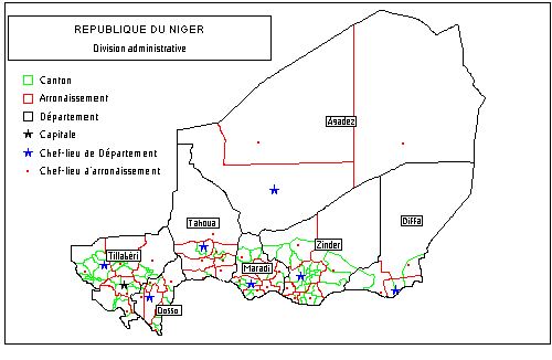 Carte administrative du Niger