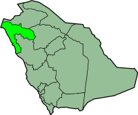Carte de l'Arabie saoudite mettant en évidence la province de Tabuk.