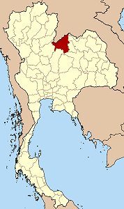 Province de Loei en rouge