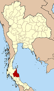 Province de Nakhon Si Thammarat en rouge