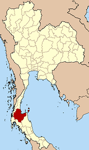 Province de Surat Thani en rouge