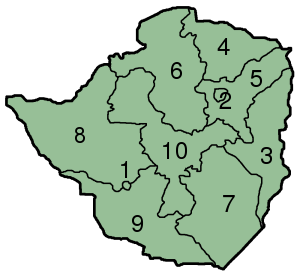 Carte du Zimbabwe avec ses provinces